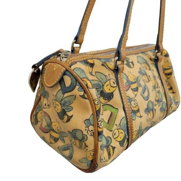 Vintage Dooney & Bourke Shoulder Bag Novelty Spelling Bumble Bee Whimsical - Picture 8 of 16